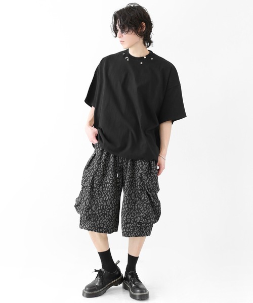 minsobi(ミンソビ)の「レオパード ワイドカーゴハーフパンツ イージーショーツ(その他パンツ・メンズ・ブラック×グレー・FREE)」の20枚目の写真