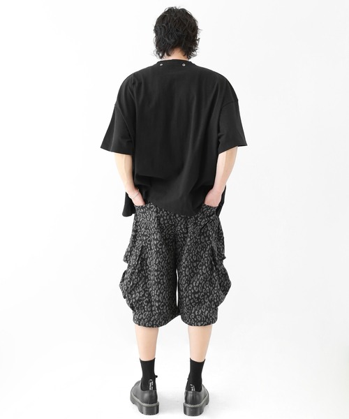 minsobi(ミンソビ)の「レオパード ワイドカーゴハーフパンツ イージーショーツ(その他パンツ・メンズ・ブラック×グレー・FREE)」の6枚目の写真