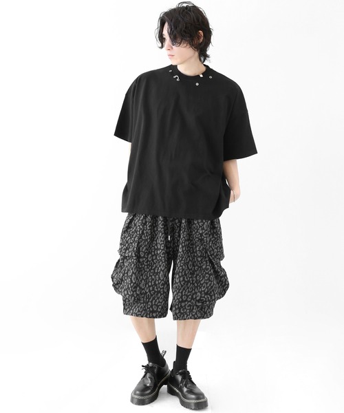 minsobi(ミンソビ)の「レオパード ワイドカーゴハーフパンツ イージーショーツ(その他パンツ・メンズ・ブラック×グレー・FREE)」の14枚目の写真