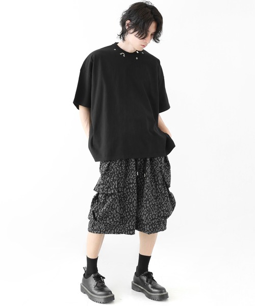 minsobi(ミンソビ)の「レオパード ワイドカーゴハーフパンツ イージーショーツ(その他パンツ・メンズ・ブラック×グレー・FREE)」の15枚目の写真