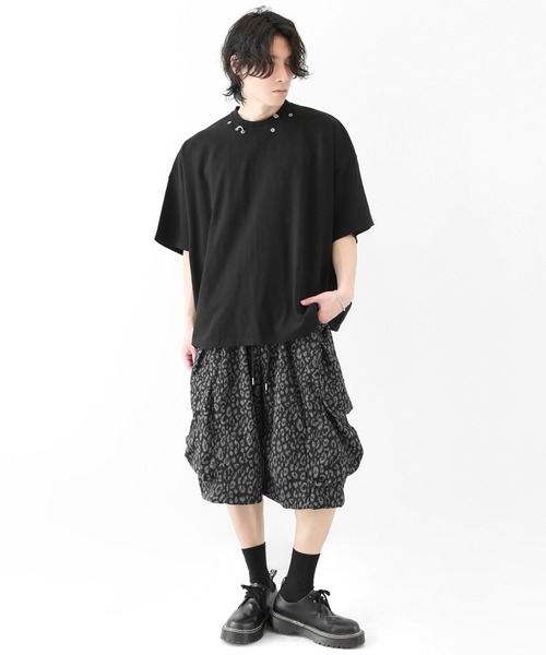 minsobi(ミンソビ)の「レオパード ワイドカーゴハーフパンツ イージーショーツ(その他パンツ・メンズ・ブラック×グレー・FREE)」の16枚目の写真