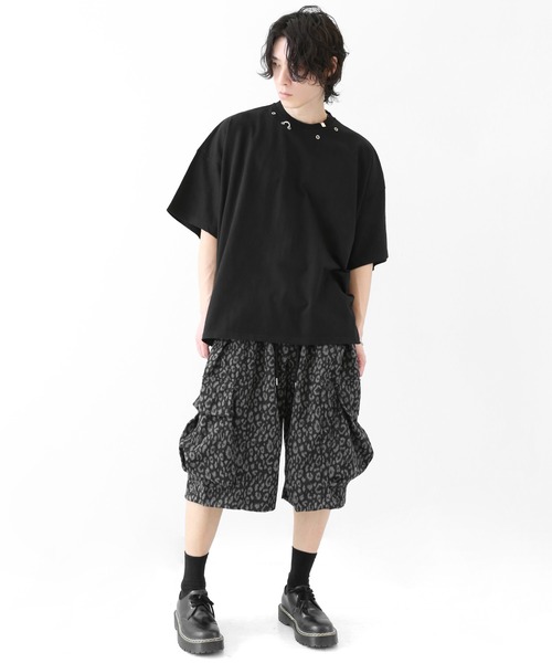 minsobi(ミンソビ)の「レオパード ワイドカーゴハーフパンツ イージーショーツ(その他パンツ・メンズ・ブラック×グレー・FREE)」の17枚目の写真