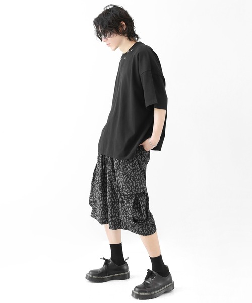 minsobi(ミンソビ)の「レオパード ワイドカーゴハーフパンツ イージーショーツ(その他パンツ・メンズ・ブラック×グレー・FREE)」の18枚目の写真