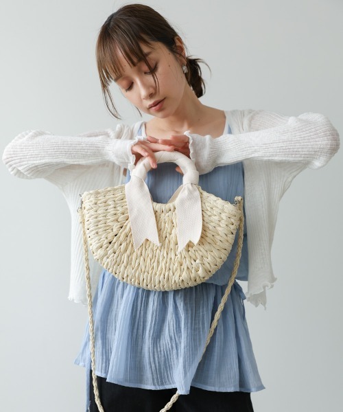 Bab(バブ)の「リボンハンドバック(ハンドバッグ・レディース・ライトブルー/ベージュ/アイボリー・ONESIZE)」の6枚目の写真