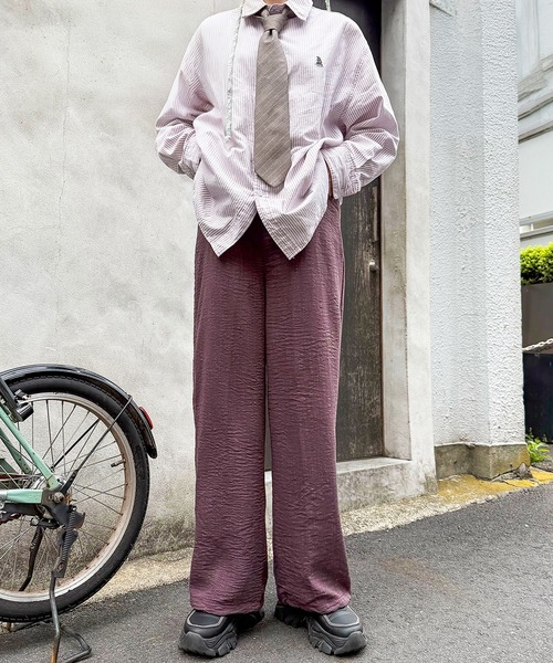 DOUBLE NAME(ダブルネーム)の「麻混スラブ リラックスイージーパンツ(その他パンツ・レディース・ブラック/ベージュ/パープル・FREE)」の1枚目の写真