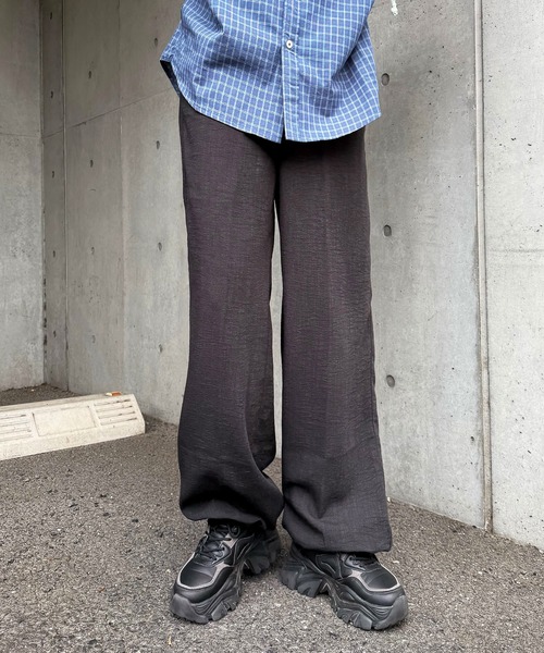 DOUBLE NAME(ダブルネーム)の「麻混スラブ リラックスイージーパンツ(その他パンツ・レディース・ブラック/ベージュ/パープル・FREE)」の2枚目の写真