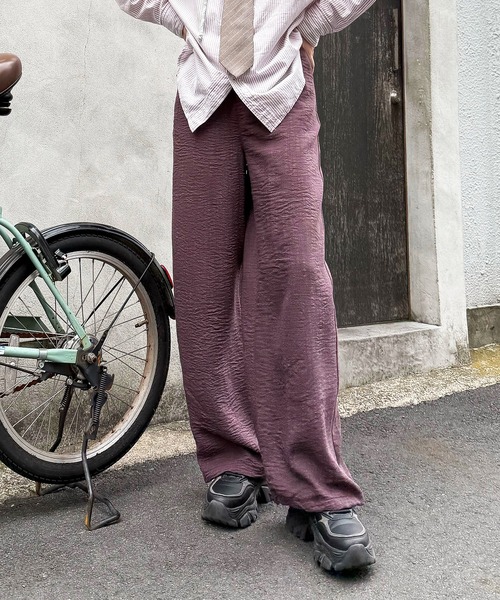 DOUBLE NAME(ダブルネーム)の「麻混スラブ リラックスイージーパンツ(その他パンツ・レディース・ブラック/ベージュ/パープル・FREE)」の10枚目の写真