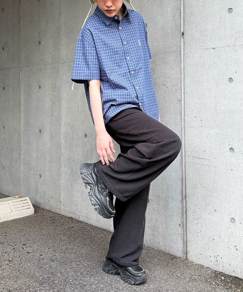 DOUBLE NAME(ダブルネーム)の「麻混スラブ リラックスイージーパンツ(その他パンツ・レディース・ブラック/ベージュ/パープル・FREE)」の14枚目の写真