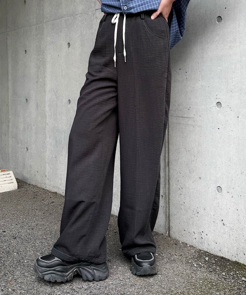 DOUBLE NAME(ダブルネーム)の「麻混スラブ リラックスイージーパンツ(その他パンツ・レディース・ブラック/ベージュ/パープル・FREE)」の19枚目の写真