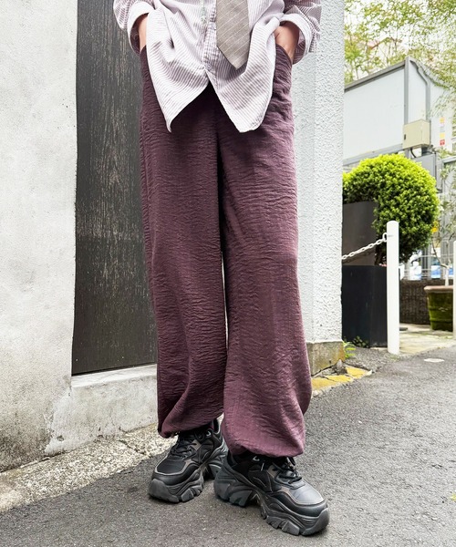 DOUBLE NAME(ダブルネーム)の「麻混スラブ リラックスイージーパンツ(その他パンツ・レディース・ブラック/ベージュ/パープル・FREE)」の21枚目の写真