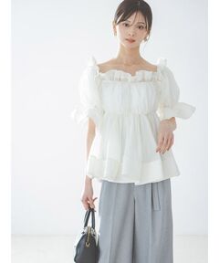 ボリュームギャザーフリルチュニック（その他トップス）｜SNIDEL