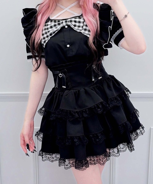 MA*RS(アメーバーマーズ)の「サテンリボン付きBIGリボンブラウス(シャツ/ブラウス・レディース・ブラック×ブラック/ホワイト×ホワイト/ブラック/ホワイト・FREE)」の3枚目の写真