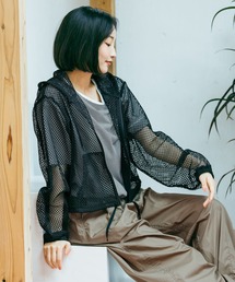 フーディーメッシュジップパーカー