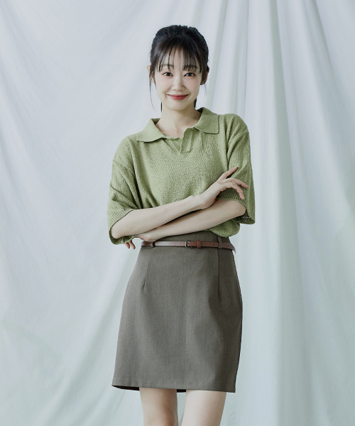 Buckle open collar — Half‑knit Harfnit — Arrive (ориельб)