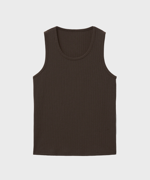 NOIRER(ノイア)の「マルチリブスリーブレスTシャツ(ブラウン)(Tシャツ/カットソー・メンズ・その他・50/52)」の2枚目の写真