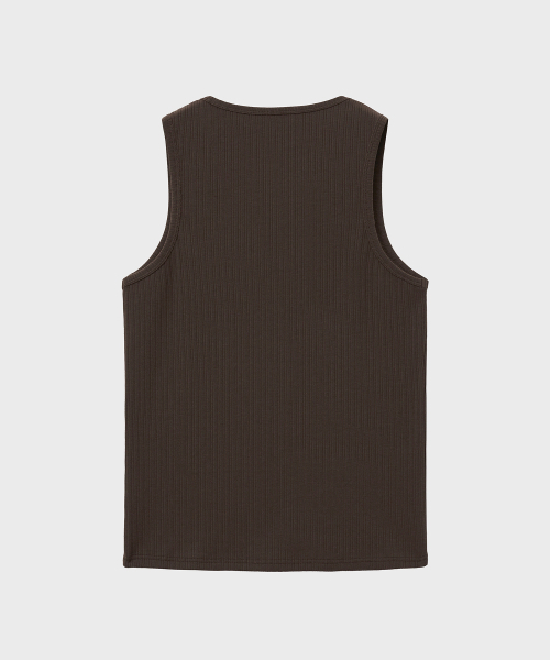 NOIRER(ノイア)の「マルチリブスリーブレスTシャツ(ブラウン)(Tシャツ/カットソー・メンズ・その他・50/52)」の3枚目の写真