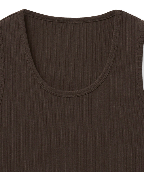 NOIRER(ノイア)の「マルチリブスリーブレスTシャツ(ブラウン)(Tシャツ/カットソー・メンズ・その他・50/52)」の4枚目の写真