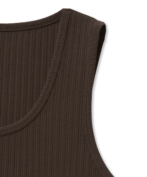 NOIRER(ノイア)の「マルチリブスリーブレスTシャツ(ブラウン)(Tシャツ/カットソー・メンズ・その他・50/52)」の5枚目の写真