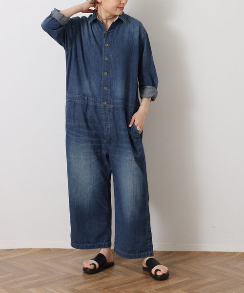 JOURNAL STANDARD LUXE（ジャーナルスタンダード　ラックス）の「8OZデニムテーパーオールインワン（つなぎ/オールインワン・レディース・コバルトブルー・FREE）」の3枚目の写真
