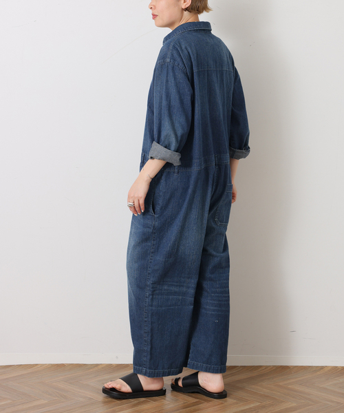 JOURNAL STANDARD LUXE（ジャーナルスタンダード　ラックス）の「8OZデニムテーパーオールインワン（つなぎ/オールインワン・レディース・コバルトブルー・FREE）」の4枚目の写真