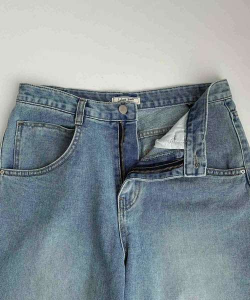 CANAL JEAN（キャナルジーン）の「Lakey Park　カットオフデニムハーフパンツ（デニムパンツ・レディース・ライトインディゴブルー・SMALL/MEDIUM）」の2枚目の写真