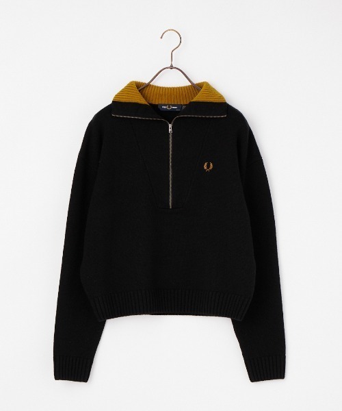 FRED PERRY（フレッドペリー）の「[FRED PERRY/フレッドペリー] ハーフジップ ニットプルオーバー（ニット/セーター・レディース・チャコール/ブラック・10）」の9枚目の写真