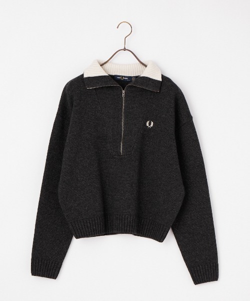 FRED PERRY（フレッドペリー）の「[FRED PERRY/フレッドペリー] ハーフジップ ニットプルオーバー（ニット/セーター・レディース・チャコール/ブラック・10）」の10枚目の写真