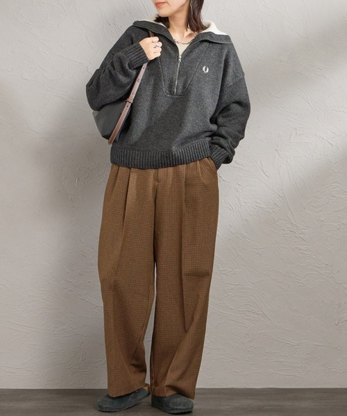 FRED PERRY（フレッドペリー）の「[FRED PERRY/フレッドペリー] ハーフジップ ニットプルオーバー（ニット/セーター・レディース・チャコール/ブラック・10）」の16枚目の写真