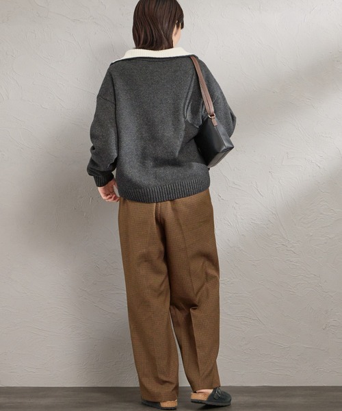FRED PERRY（フレッドペリー）の「[FRED PERRY/フレッドペリー] ハーフジップ ニットプルオーバー（ニット/セーター・レディース・チャコール/ブラック・10）」の14枚目の写真