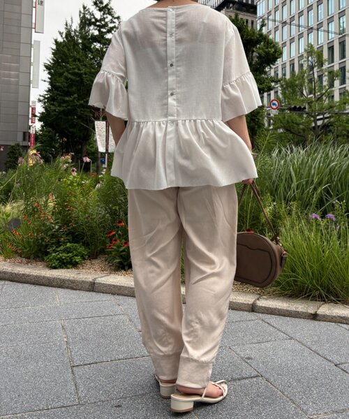 Jena espace merveilleux(ジェナ エスパスメルヴェイユ)の「テンセルリネンジョガーパンツ(その他パンツ・レディース・ライトベージュ/ブラック・FREE)」の9枚目の写真