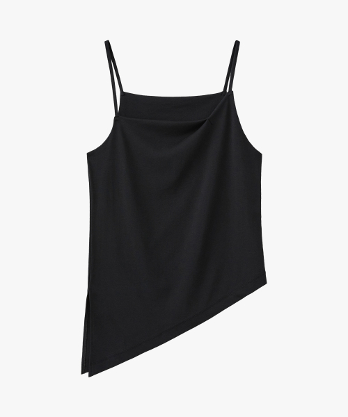 SUARE WOMEN(スアレウーマン)の「(ウィメンズ)コットンアシンメトリースリーブレスブラック(Tシャツ/カットソー・レディース・ブラック・SMALL/MEDIUM)」の2枚目の写真