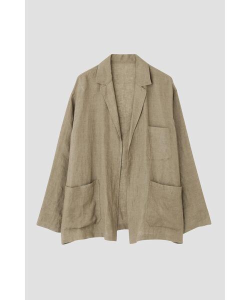 YLEVE（イレーヴ）の「YLEVE / LINEN POPLIN JACKET（テーラードジャケット・メンズ・カーキ/ネイビー・5/3/4）」の4枚目の写真