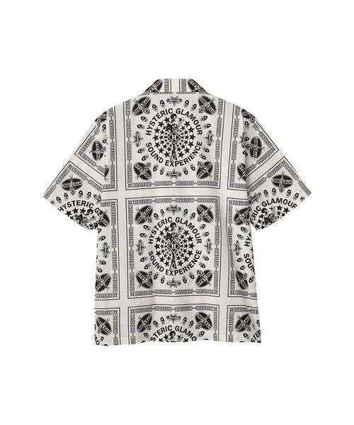 HYSTERIC GLAMOUR(ヒステリックグラマー)の「SOUND EXPERIENCE柄 オープンカラーシャツ(シャツ/ブラウス・メンズ・ホワイト系その他/ブラック系その他/グリーン系その他・SMALL/X-LARGE/LARGE/MEDIUM)」の4枚目の写真