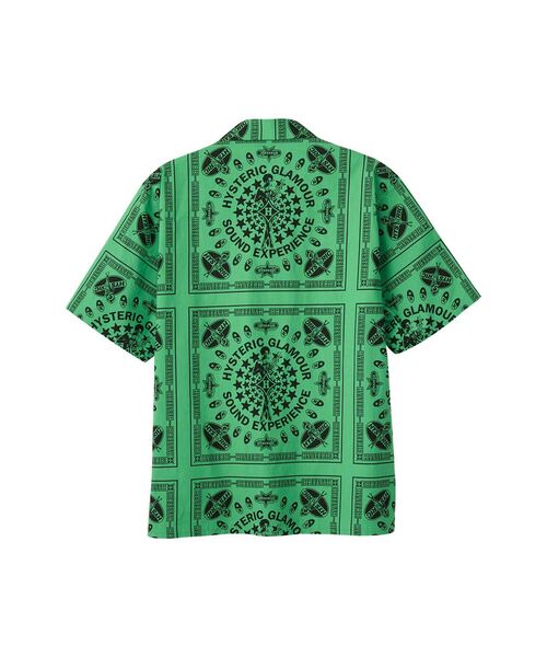 HYSTERIC GLAMOUR(ヒステリックグラマー)の「SOUND EXPERIENCE柄 オープンカラーシャツ(シャツ/ブラウス・メンズ・ホワイト系その他/ブラック系その他/グリーン系その他・SMALL/X-LARGE/LARGE/MEDIUM)」の6枚目の写真