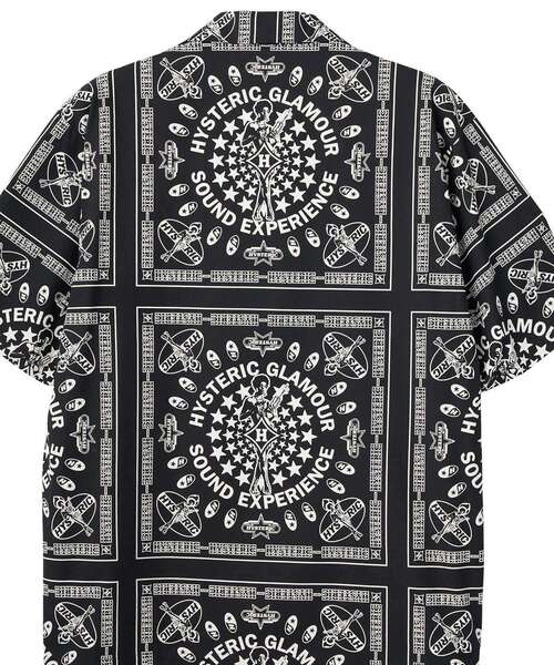 HYSTERIC GLAMOUR(ヒステリックグラマー)の「SOUND EXPERIENCE柄 オープンカラーシャツ(シャツ/ブラウス・メンズ・ホワイト系その他/ブラック系その他/グリーン系その他・SMALL/X-LARGE/LARGE/MEDIUM)」の9枚目の写真