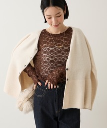 【Aunely】華やぐシアーアソートレースプルオーバー<YOSOOIシリーズ>