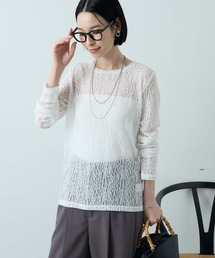 Aunely | 【Aunely】華やぐシアーアソートレースプルオーバー<YOSOOIシリーズ>(Tシャツ/カットソー)