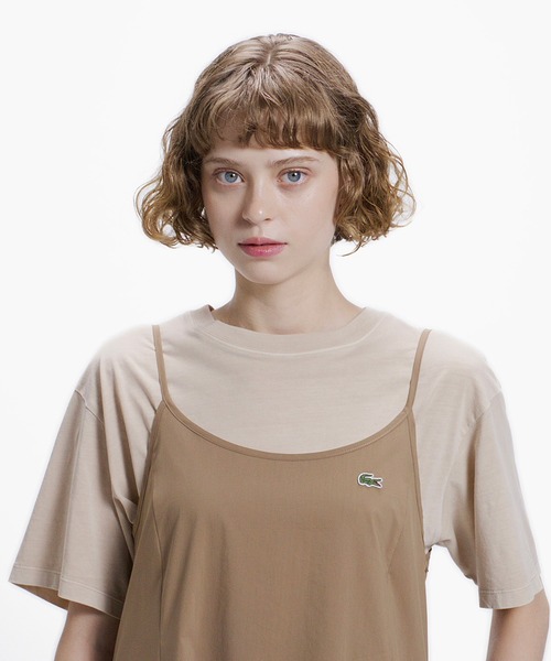 LACOSTE(ラコステ)の「ストレッチタイプライター インバーテッドプリーツAラインキャミドレス キャミワンピース(ワンピース・レディース・ダークブルー/ブラウン/ブラック・34/40/38/36)」の14枚目の写真