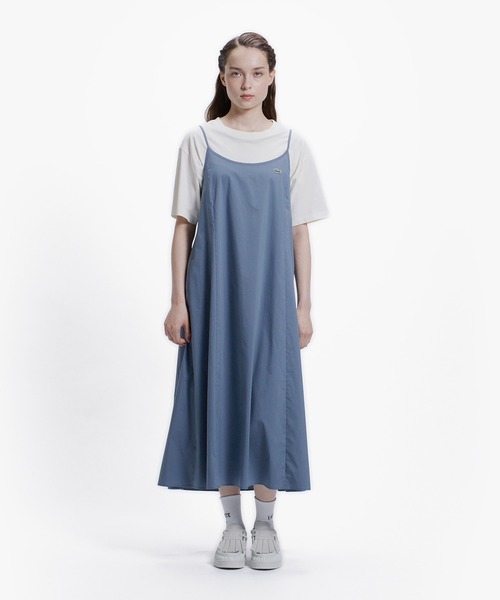 LACOSTE(ラコステ)の「ストレッチタイプライター インバーテッドプリーツAラインキャミドレス キャミワンピース(ワンピース・レディース・ダークブルー/ブラウン/ブラック・34/40/38/36)」の8枚目の写真