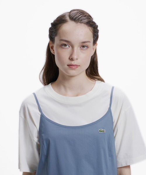 LACOSTE(ラコステ)の「ストレッチタイプライター インバーテッドプリーツAラインキャミドレス キャミワンピース(ワンピース・レディース・ダークブルー/ブラウン/ブラック・34/40/38/36)」の10枚目の写真