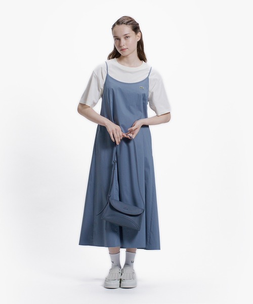 LACOSTE(ラコステ)の「ストレッチタイプライター インバーテッドプリーツAラインキャミドレス キャミワンピース(ワンピース・レディース・ダークブルー/ブラウン/ブラック・34/40/38/36)」の7枚目の写真