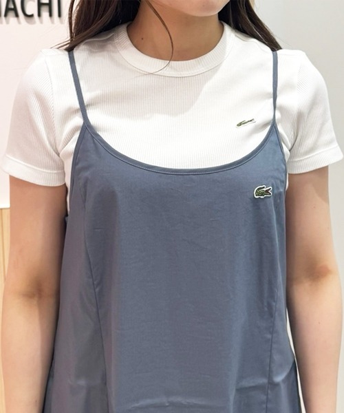 LACOSTE(ラコステ)の「ストレッチタイプライター インバーテッドプリーツAラインキャミドレス キャミワンピース(ワンピース・レディース・ダークブルー/ブラウン/ブラック・34/40/38/36)」の5枚目の写真