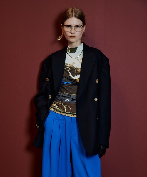 MAISON SPECIAL（メゾンスペシャル）の「Double-Breasted Jacket/ダブルブレストジャケット（テーラードジャケット・レディース・キャメル/ネイビー・FREE）」の11枚目の写真