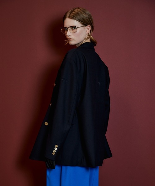 MAISON SPECIAL（メゾンスペシャル）の「Double-Breasted Jacket/ダブルブレストジャケット（テーラードジャケット・レディース・キャメル/ネイビー・FREE）」の12枚目の写真