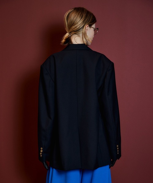 MAISON SPECIAL（メゾンスペシャル）の「Double-Breasted Jacket/ダブルブレストジャケット（テーラードジャケット・レディース・キャメル/ネイビー・FREE）」の13枚目の写真