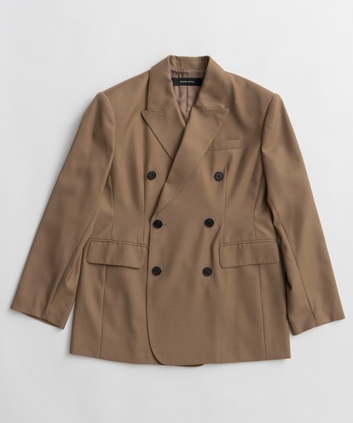 MAISON SPECIAL（メゾンスペシャル）の「Double-Breasted Jacket/ダブルブレストジャケット（テーラードジャケット・レディース・キャメル/ネイビー・FREE）」の18枚目の写真