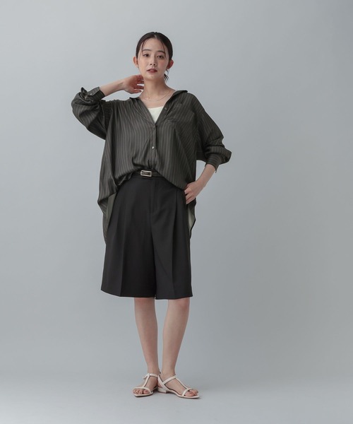 GLOBAL WORK(グローバルワーク)の「MATINEE LINE/トロミサテンシャツ長袖/873325(シャツ/ブラウス・レディース・ブラック/グレー系その他/レッド系その他・LARGE/MEDIUM)」の12枚目の写真