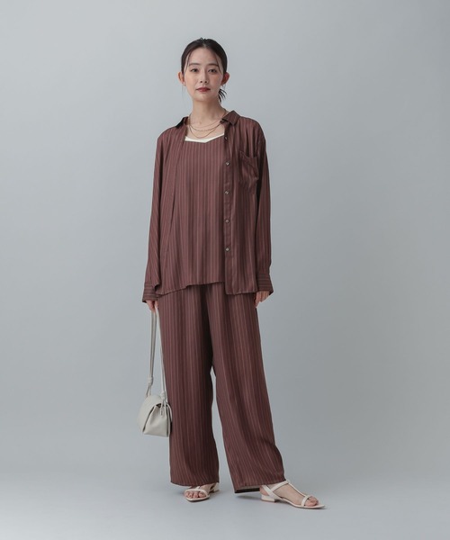 GLOBAL WORK(グローバルワーク)の「MATINEE LINE/トロミサテンシャツ長袖/873325(シャツ/ブラウス・レディース・ブラック/グレー系その他/レッド系その他・LARGE/MEDIUM)」の18枚目の写真