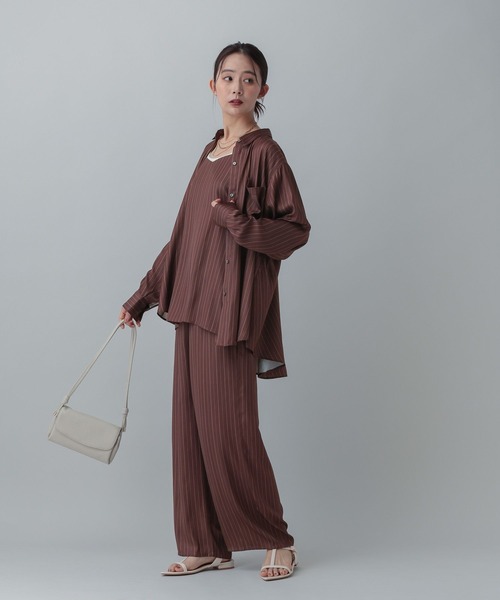 GLOBAL WORK(グローバルワーク)の「MATINEE LINE/トロミサテンシャツ長袖/873325(シャツ/ブラウス・レディース・ブラック/グレー系その他/レッド系その他・LARGE/MEDIUM)」の19枚目の写真