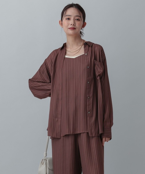 GLOBAL WORK(グローバルワーク)の「MATINEE LINE/トロミサテンシャツ長袖/873325(シャツ/ブラウス・レディース・ブラック/グレー系その他/レッド系その他・LARGE/MEDIUM)」の22枚目の写真